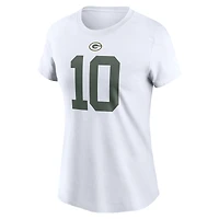 Women's Nike Jordan Love White Green Bay Packers Player Name & Number T-Shirt