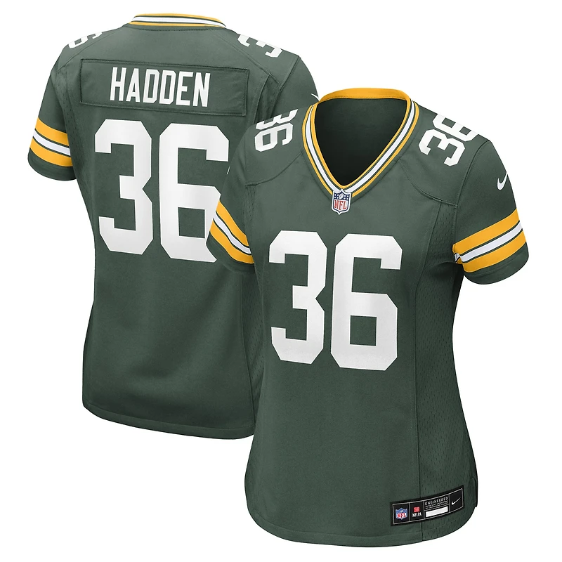 Maillot Nike Kamal Hadden Green pour femme, équipe des Bay Packers