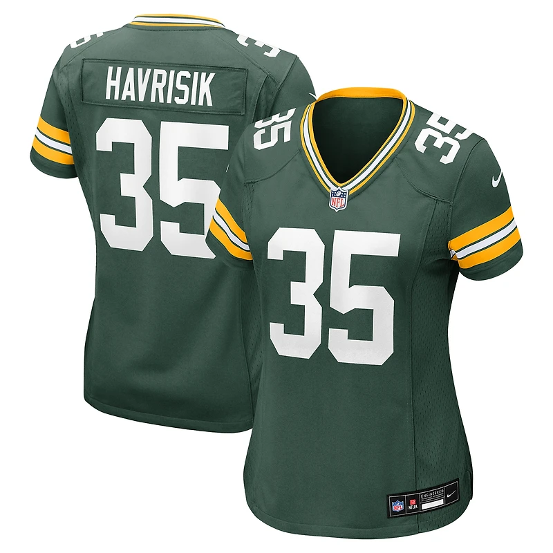 Maillot Nike Lucas Havrisik vert pour femme des Green Bay Packers Team Game