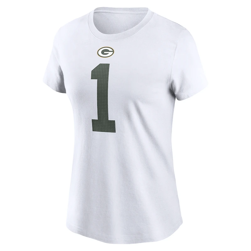 T-shirt Nike pour femme, blanc, Micah Parsons, Green Bay Packers, nom et numéro du joueur