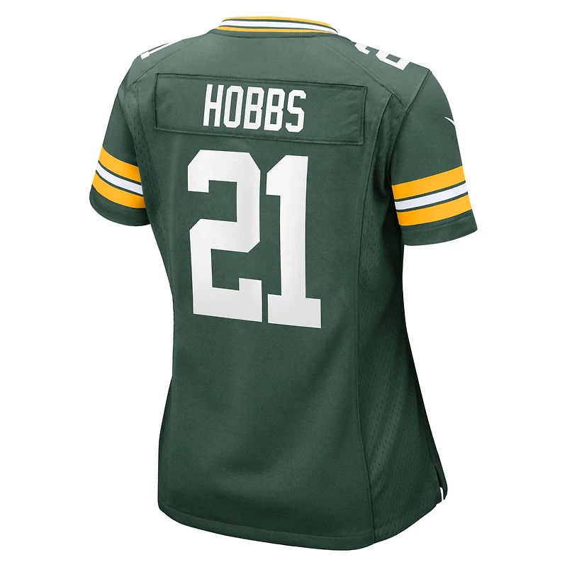 Maillot Nike Nate Hobbs Green pour femme, équipe des Packers de Bay