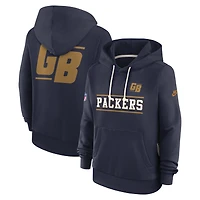 Women's Nike  Navy Green Bay Packers Sideline Standard Issue Alternate Dri-FIT Hoodie