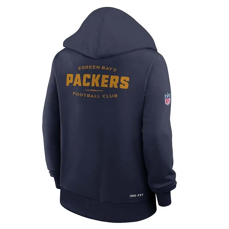 Sweat à capuche Nike Dri-FIT Sideline Standard Issue pour femme, bleu marine, des Green Bay Packers