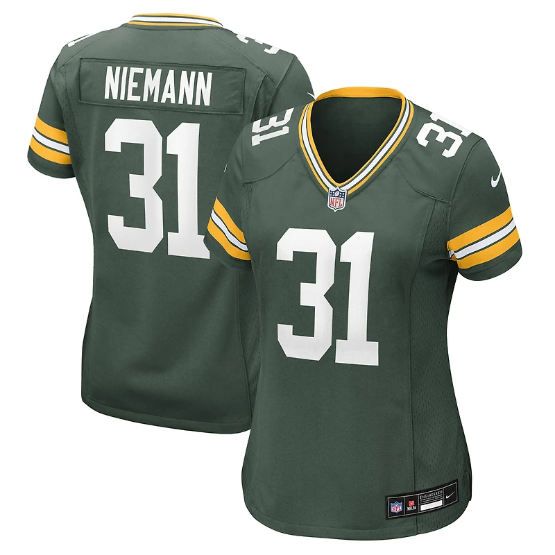 Maillot Nike Nick Niemann vert pour femme des Green Bay Packers