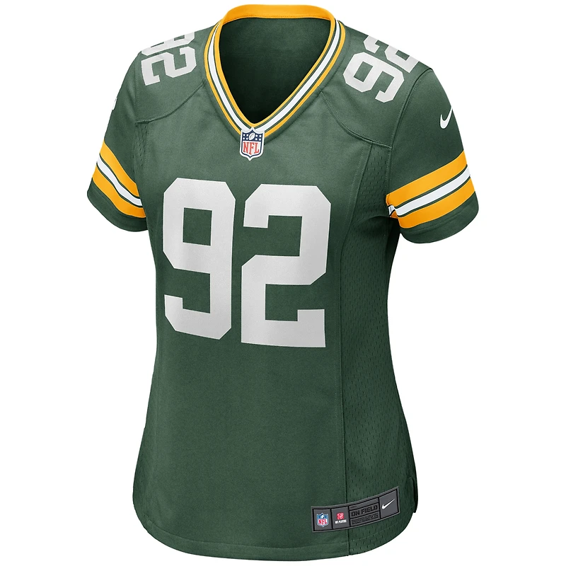 Maillot de joueur retraité Nike Reggie blanc vert Green Bay Packers pour femme