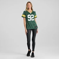Maillot de joueur retraité Nike Reggie blanc vert Green Bay Packers pour femme