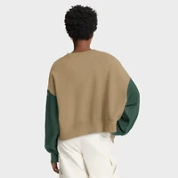 Women's Nike Tan Green Bay Packers Oversized Rewind Pullover Sweatshirt