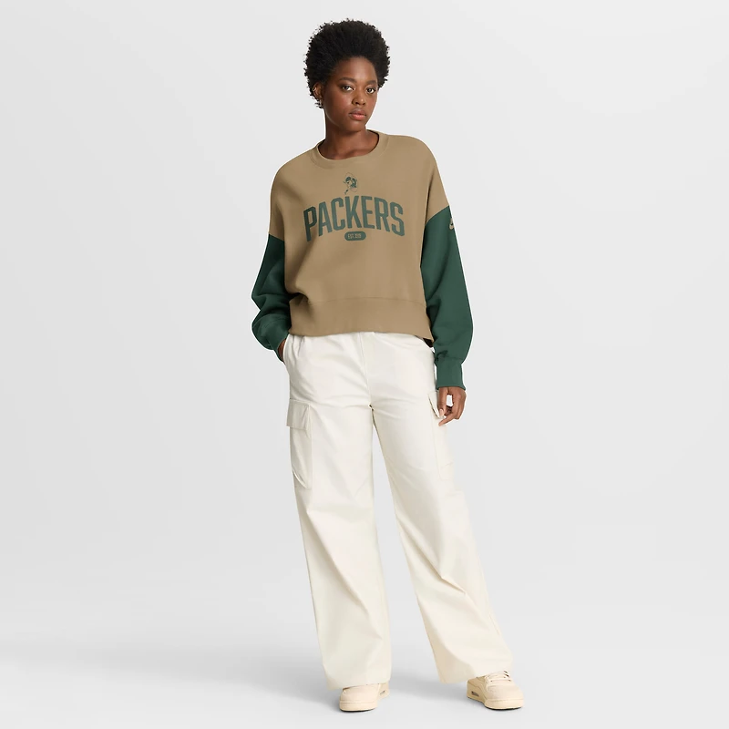 Sweat-shirt surdimensionné Nike Tan Green Bay Packers Rewind pour femme