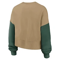 Women's Nike Tan Green Bay Packers Oversized Rewind Pullover Sweatshirt