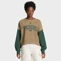 Women's Nike Tan Green Bay Packers Oversized Rewind Pullover Sweatshirt
