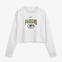 Haut court ample Nike Green Bay Packers blanc pour femme
