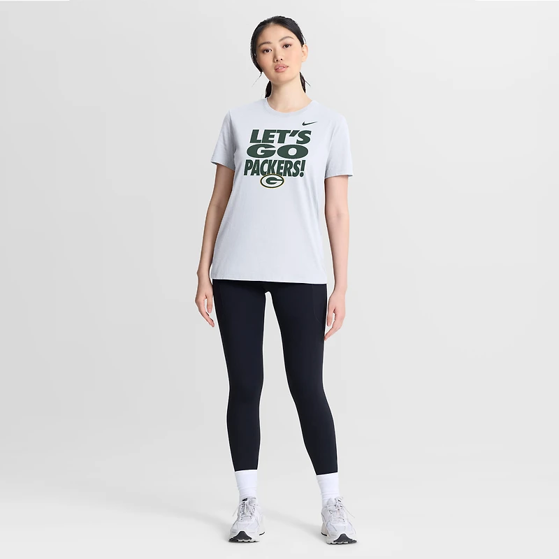 Women's Nike White Green Bay Packers Primetime T-Shirt