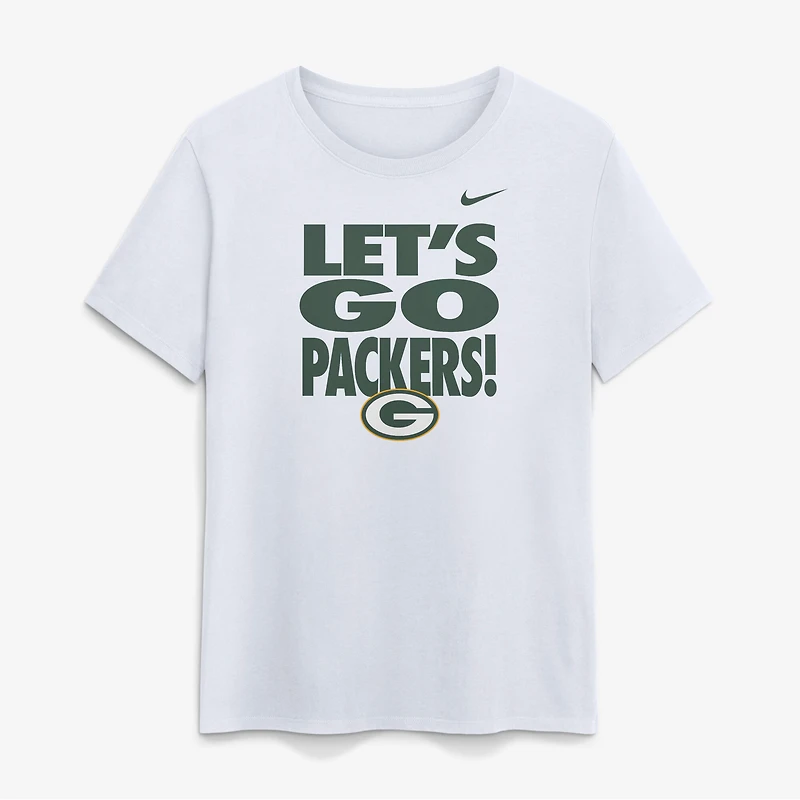 Women's Nike White Green Bay Packers Primetime T-Shirt