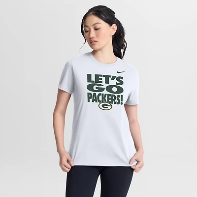 Women's Nike White Green Bay Packers Primetime T-Shirt