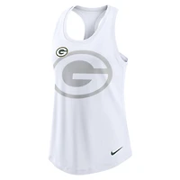 Women's Nike White Green Bay Packers Tri-Blend Racerback Scoop Neck Tank Top