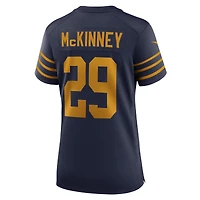 Maillot Nike Xavier McKinney bleu marine pour femme des Packers de Green Bay, édition 1923