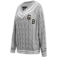 Pull à col en V Pro Standard pour femmes, gris chiné, Green Bay Packers Prep
