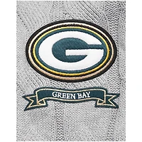 Women's Pro Standard  Heather Gray Green Bay Packers Prep V-Neck Pullover Sweater