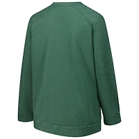 Sweat-shirt raglan délavé à l'acide grande taille pour femme, profil Heather Green des Bay Packers