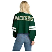 Women's Spirit Jersey  Green Bay Packers Oversized Cropped Stripe Long Sleeve T-Shirt
