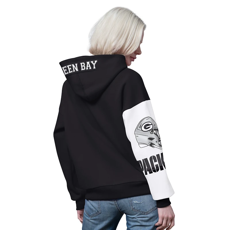 Sweat à capuche zippé Starter Black 4th Down des Green Bay Packers pour femme
