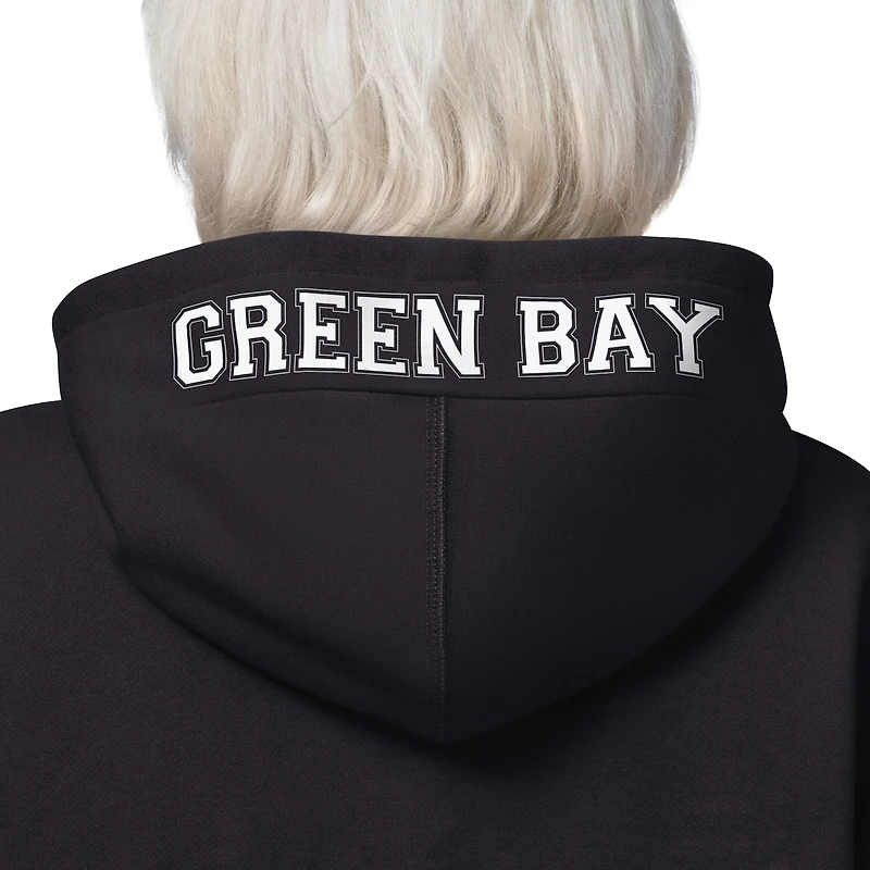 Sweat à capuche zippé Starter Black 4th Down des Green Bay Packers pour femme