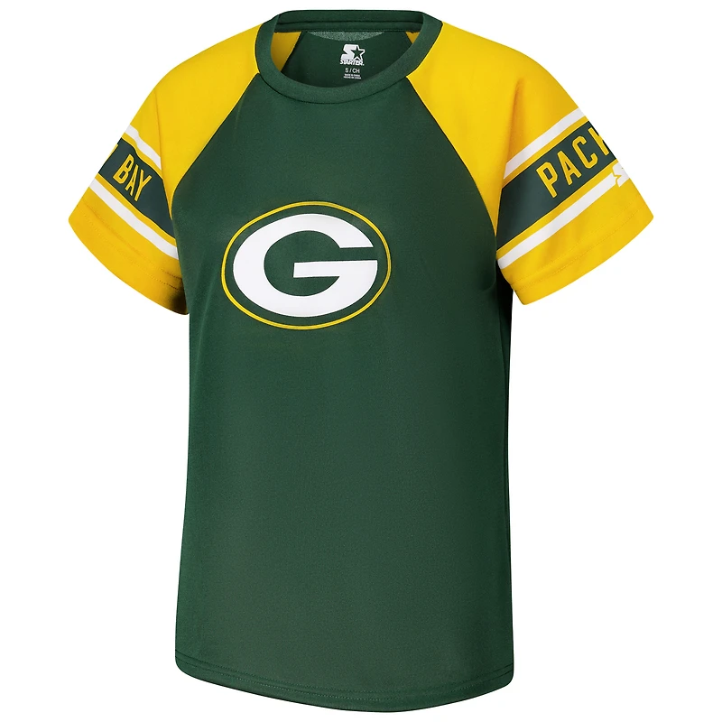 Haut raglan à blocs de couleurs Starter Green Bay Packers 1st Rounder pour femmes