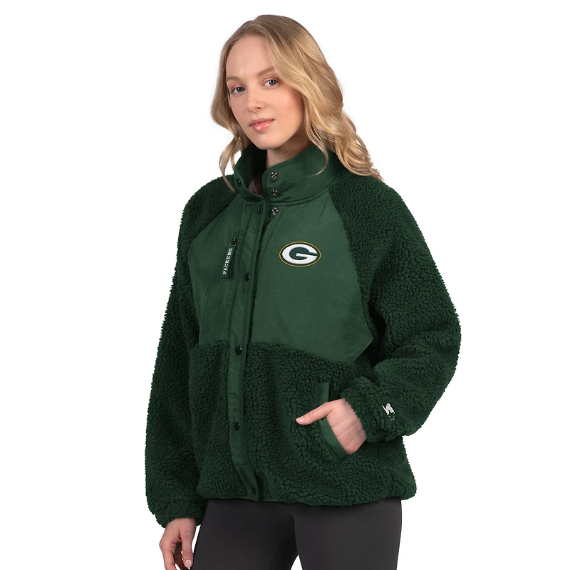 Veste sherpa On the Ball pour femme, verte, des Green Bay Packers