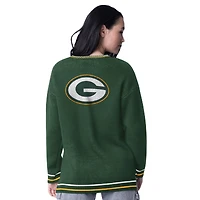 Pull oversize en tricot intarsia Starter Green des Bay Packers pour femme