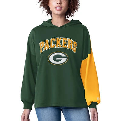 Women's Starter Green Bay Packers Power Move Long Sleeve Pullover Hoodie