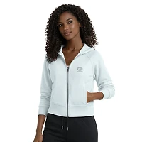 Women's Starter  Mint Green Bay Packers Cropped Pastels Full-Zip Hoodie