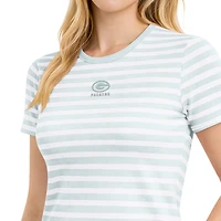 T-shirt rayé pastel vert menthe des Packers de Green Bay pour femmes
