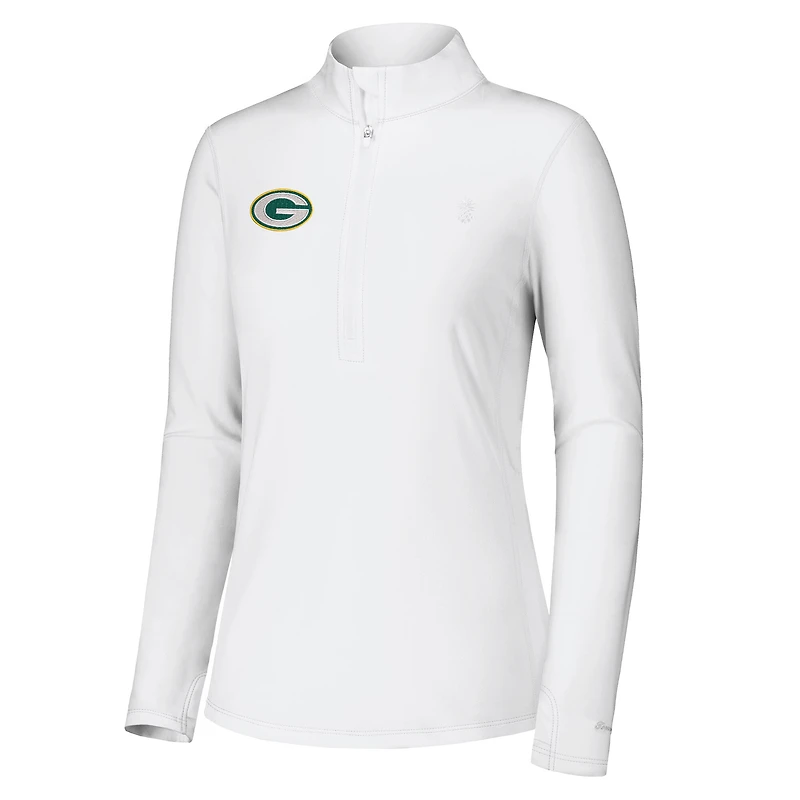 Veste zippée quart de tour Tommy Bahama blanche pour femme des Green Bay Packers Sport Playa Vista IslandZone