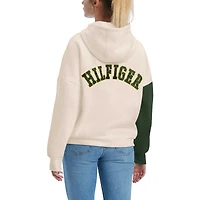 Sweat à capuche Tommy Hilfiger crème/vert Green Bay Packers Harriet pour femme