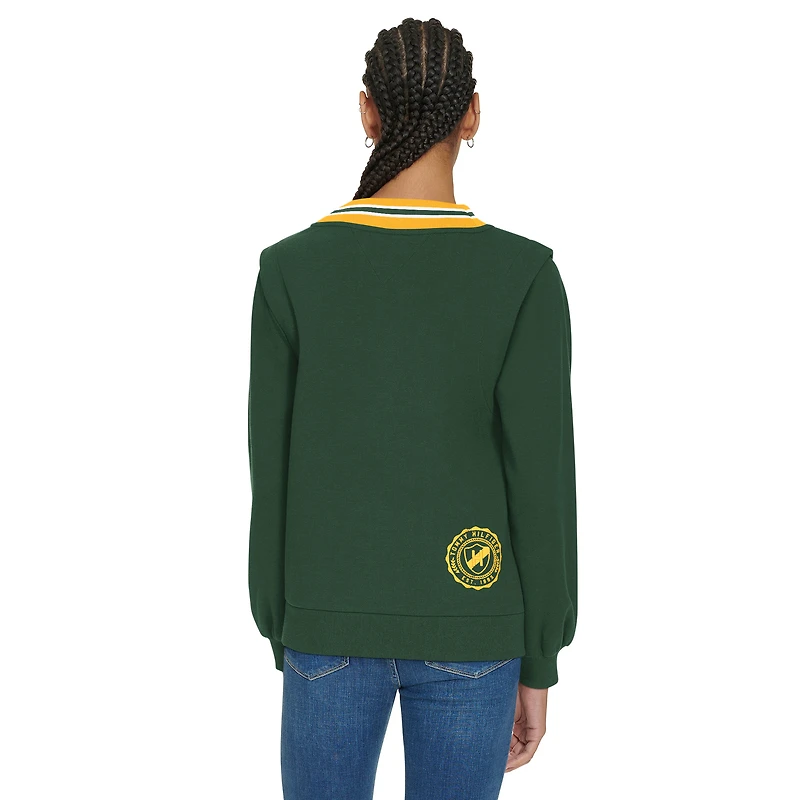 Sweat-shirt à col en V Alice des Packers de Green Bay pour femme Tommy Hilfiger