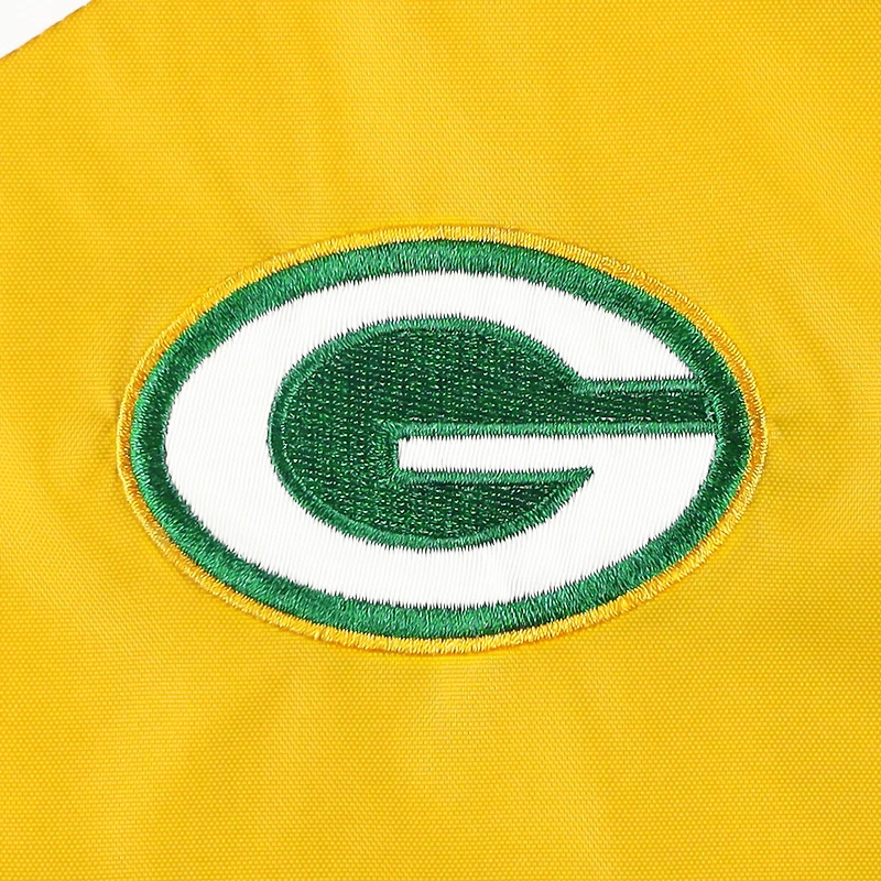 Tommy Hilfiger Femme Blanc/Or Green Bay Packers Staci Half-Zip Hoodie Windbreaker Jacket