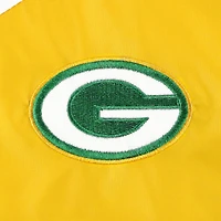 Tommy Hilfiger Femme Blanc/Or Green Bay Packers Staci Half-Zip Hoodie Windbreaker Jacket