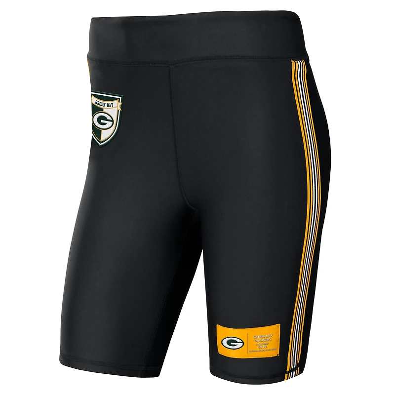 Short de motard WEAR by Erin Andrews pour femmes, noir, Green Bay Packers