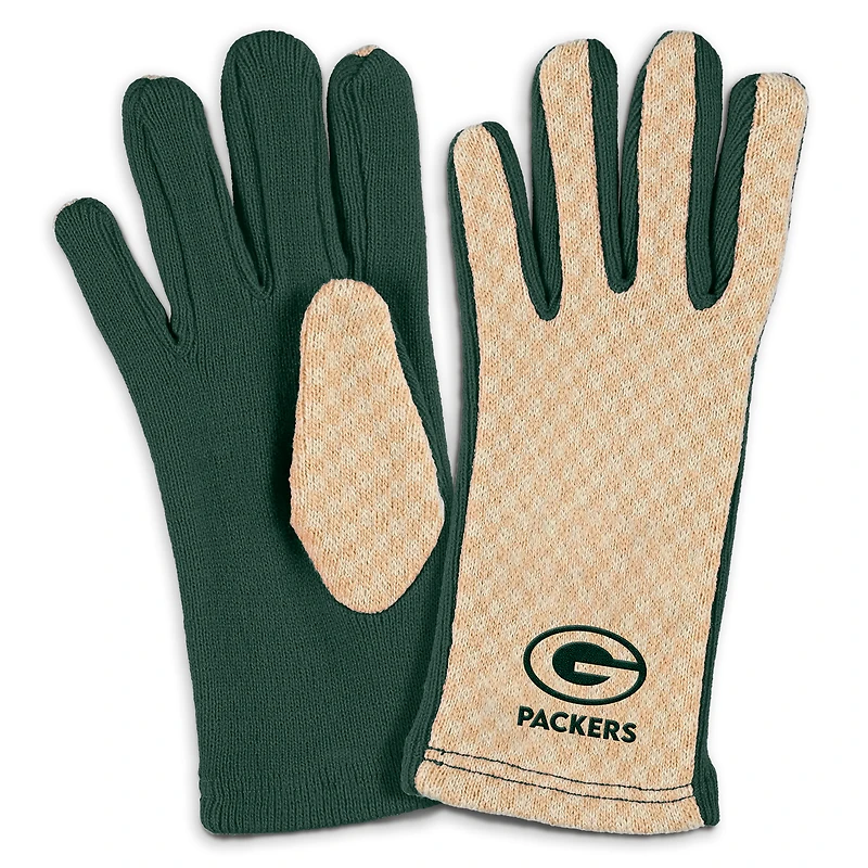 Women's WEAR by Erin Andrews Green Bay Packers Tonal Microcheck Scarf & Glove Set