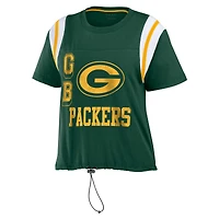 T-shirt cintré colorblock vert Green Bay Packers pour femme WEAR by Erin Andrews
