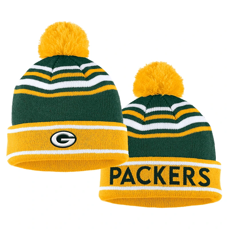Ensemble bonnet à revers colorblock en tricot avec pompon et écharpe pour femme WEAR by Erin Andrews Green Green Bay Packers