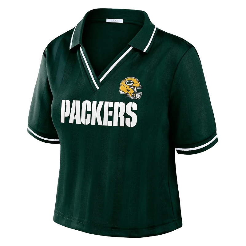 Women's WEAR by Erin Andrews Green Bay Packers Cropped Jersey Polo