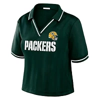 Women's WEAR by Erin Andrews  Green Bay Packers Cropped Jersey Polo