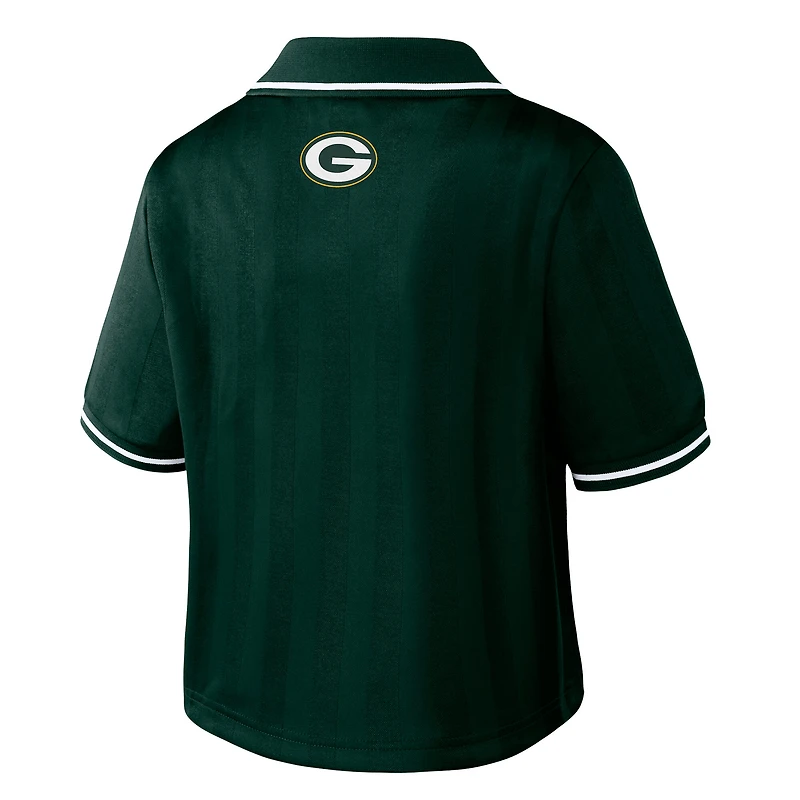 Women's WEAR by Erin Andrews Green Bay Packers Cropped Jersey Polo
