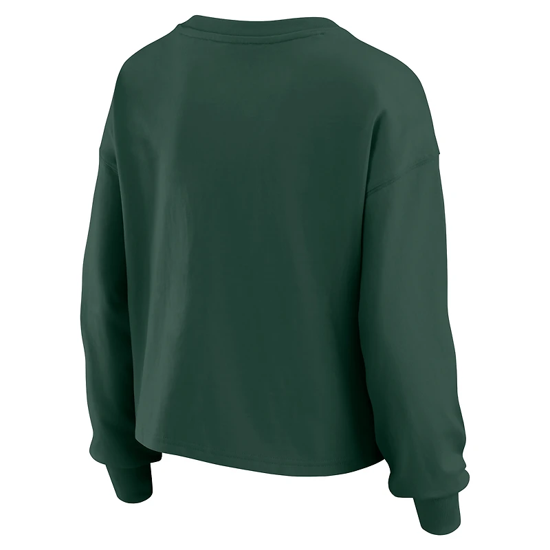 Ensemble de détente pour femme WEAR by Erin Andrews Green Bay Packers, t-shirt à manches longues et short en jersey rugby épais