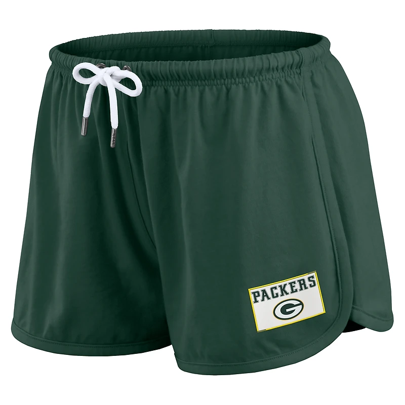Ensemble de détente pour femme WEAR by Erin Andrews Green Bay Packers, t-shirt à manches longues et short en jersey rugby épais