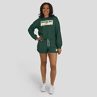 Ensemble de détente pour femme WEAR by Erin Andrews Green Bay Packers, t-shirt à manches longues et short en jersey rugby épais