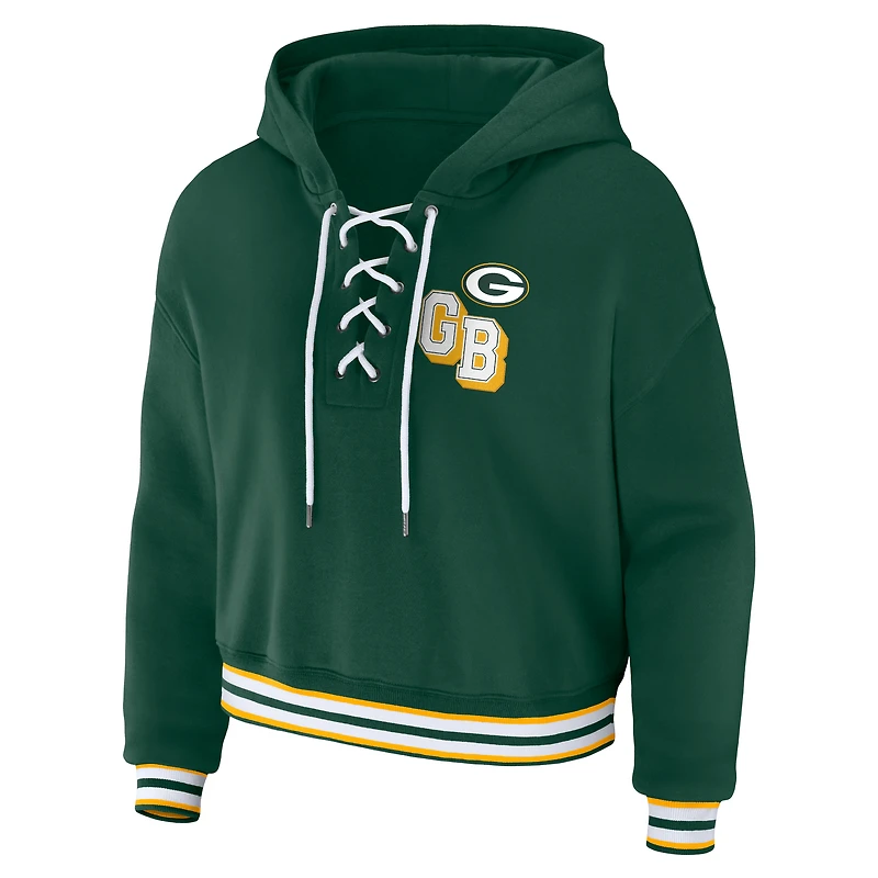 Sweat à capuche lacets pour femme WEAR by Erin Andrews Green Bay Packers