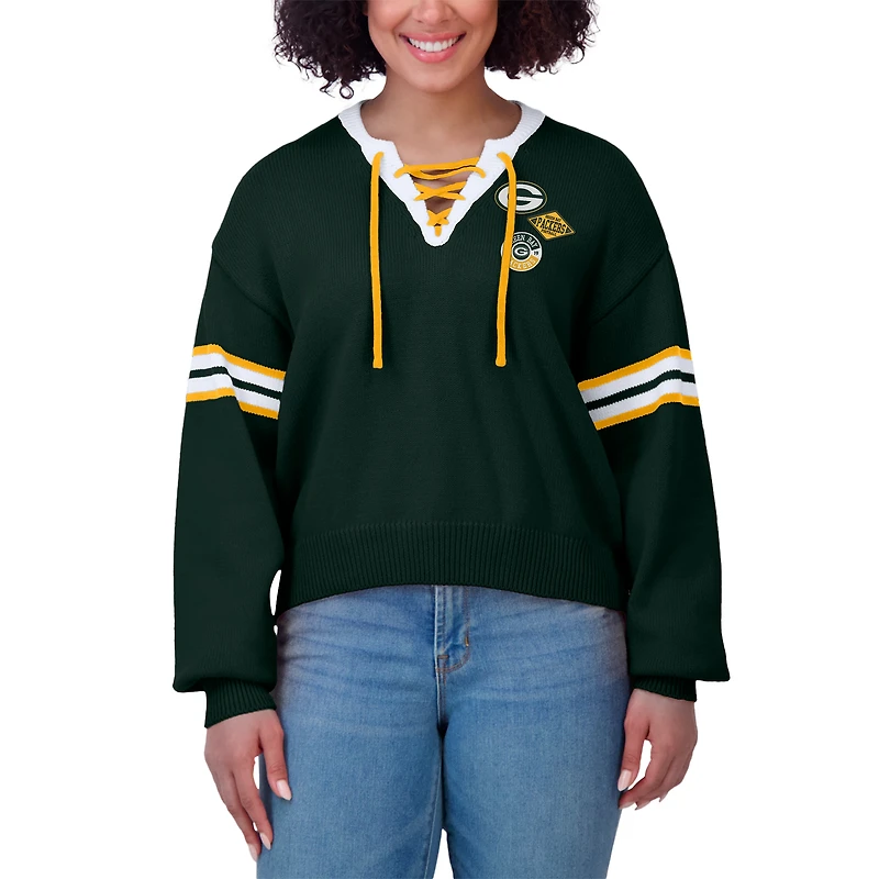 Sweat-shirt à lacets pour femme WEAR by Erin Andrews Green Bay Packers