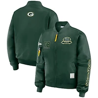 Veste aviateur entièrement zippée à patch Green Bay Packers pour femme par Erin Andrews